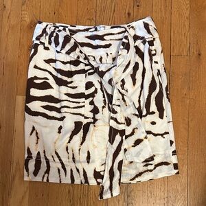Banana Republic Brown and White Patterned Skirt